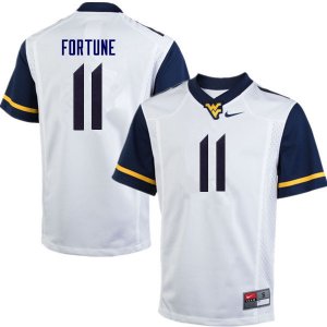 Men's West Virginia Mountaineers NCAA #11 Nicktroy Fortune White Authentic Nike Stitched College Football Jersey GF15X28CC